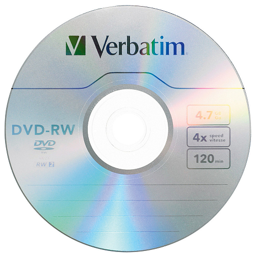 DVD+RW Verbatim 4.7 Gb перезап.2-4х slim color - канцтовары в Минске
